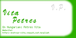 vita petres business card